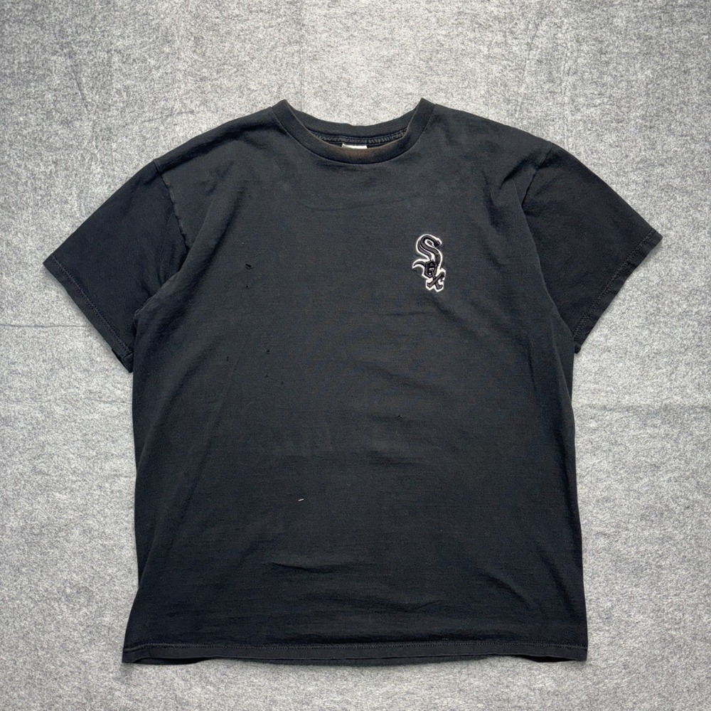 Fruit of the Loom Chicago White Sox Embroidered T-Shirt Black XL Vintage MLB